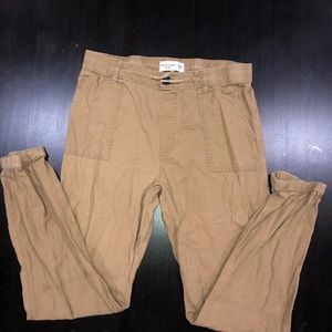 Boys Abercrombie twill khaki joggers size 15/16